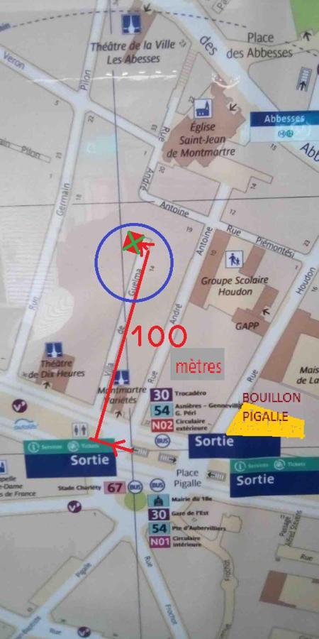 Studio Pigalle De 25 M2 - 2 Lits Simples Type Gigogne Pour 2 Personnes - Coeur Touristique De Paris - 2 Minutes De La Station Metro Pigalle ,Petit Train Vers La Butte Montmartre-Cabarets Moulin Rouge,Chez Michou-Restaurants Bouillon Pigalle,Berliner Luaran gambar